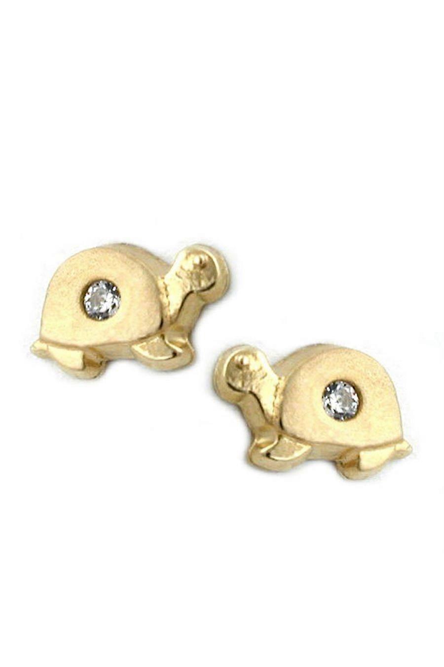 Earrings Turtles Zirconia 9k Gold - Gl430257