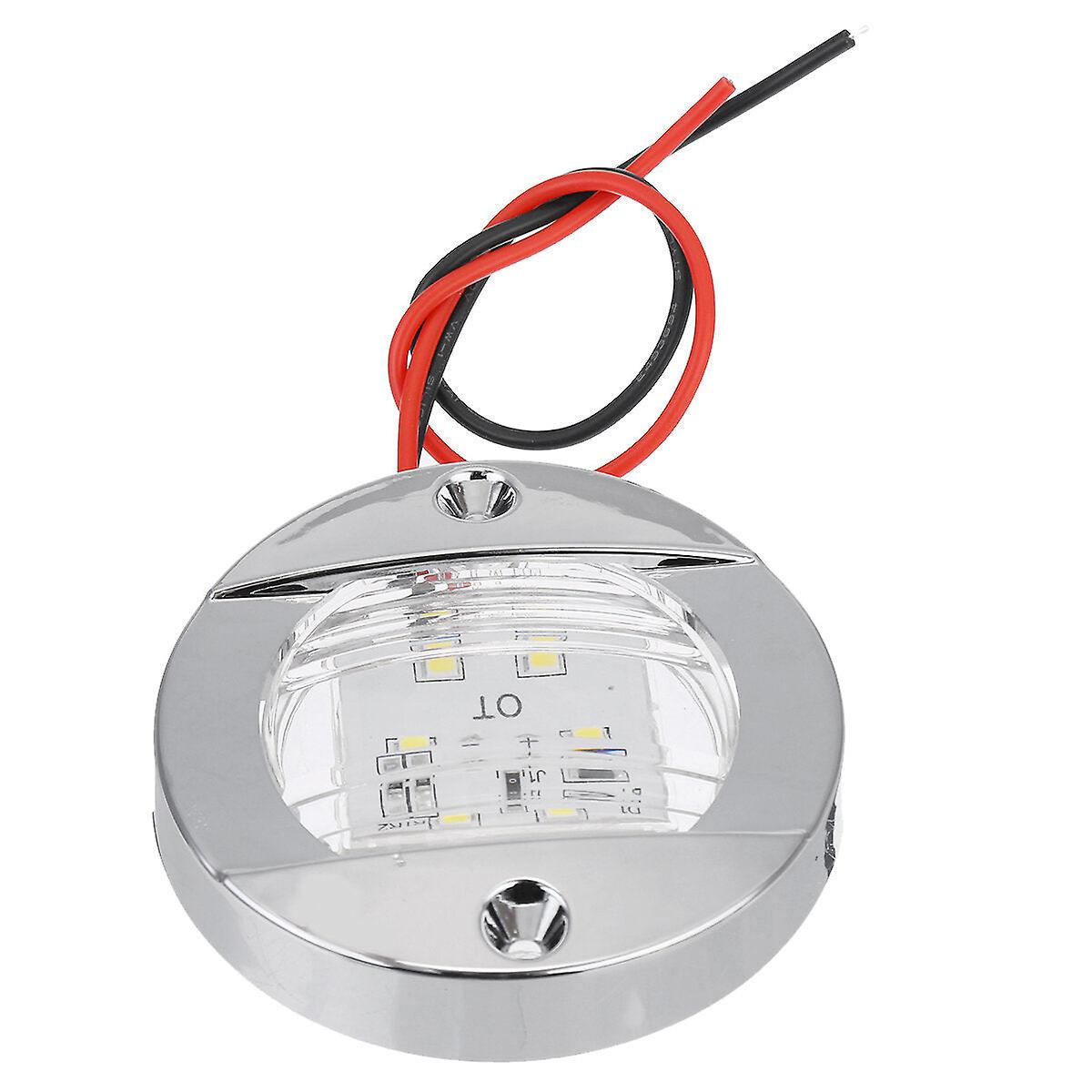 12V 6led Marine Boat Yacht Stern Navigation Round Light Chrome Transom Mount