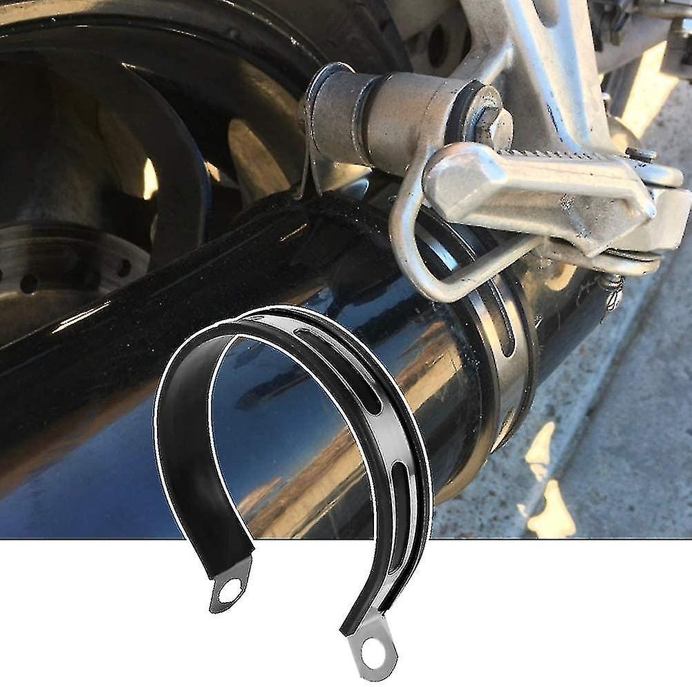 MoreChioce Motorrad Auspuffhalterung 130mm - Edelstahl Rohrklemme Universal Für Schalldämpfer