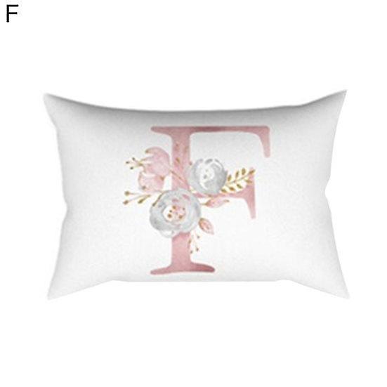Talos Rose Gold Letter Printed Pillowcase Rectangular Cushion Cover Sofa Bedroom Decor