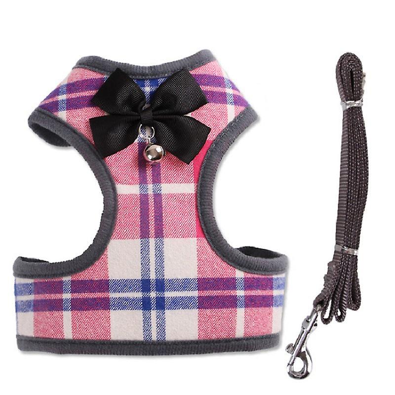 Vest-style Pet Harness Pet Hand Holding Rope Cat Teddy Pet Plaid Chest Back