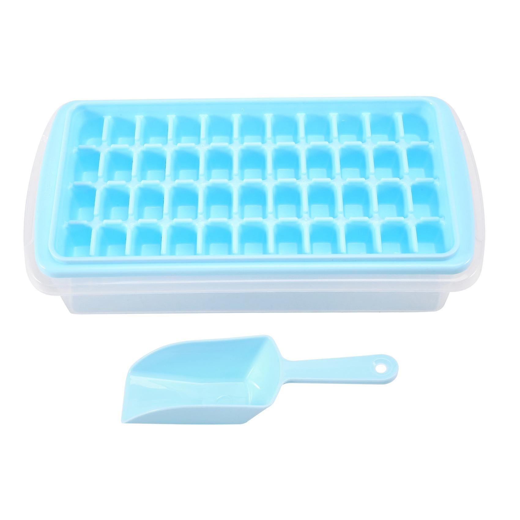 Tava ice cube cu capac si tomberon, 44 nugget silicon ice tray pentru congelator, vine cu container de gheata