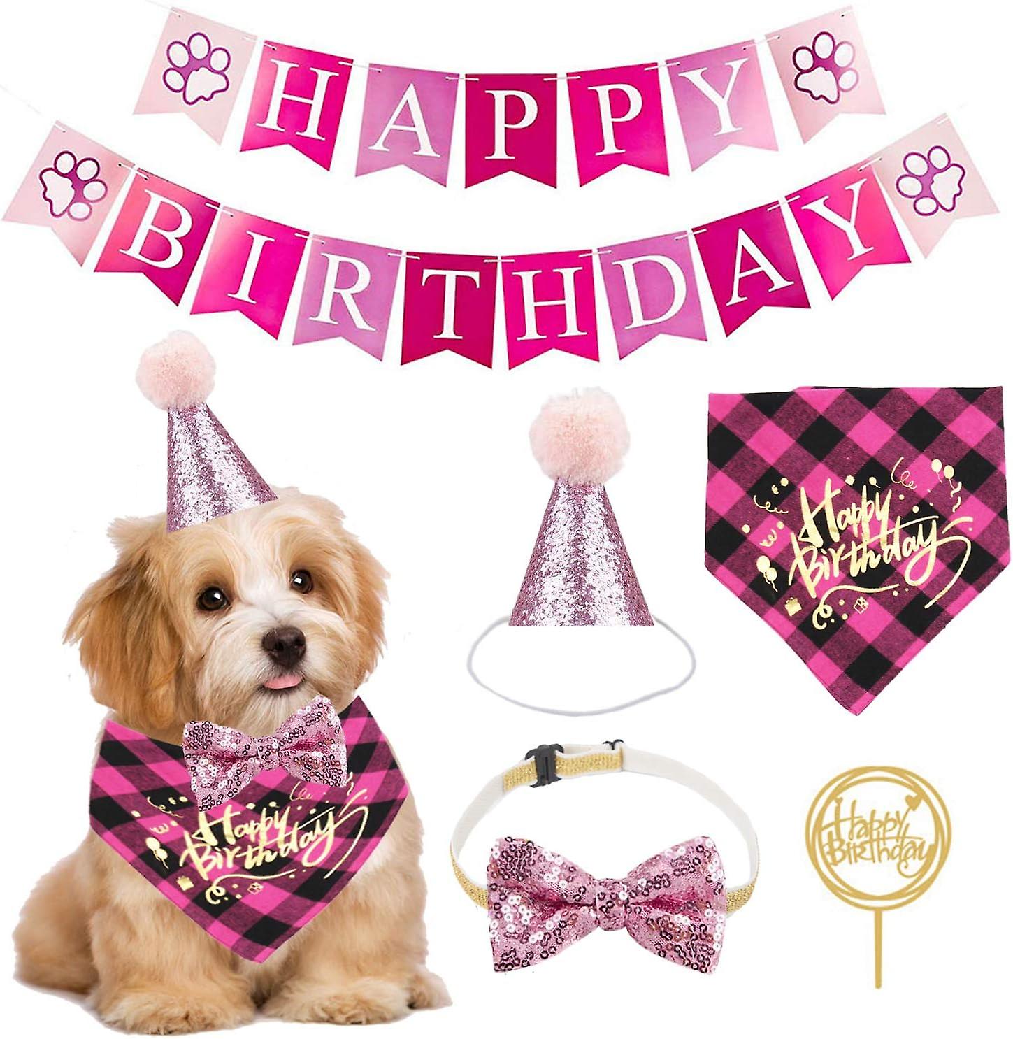 Dog Bursdag Boy Bandana, rosa, hund 1ste Birthday Party Supplies - Hund  1ste Birthday Lue skjerf Gratulerer med dagen Banner Dog Boy Første bursdag  antrekk for D | Fruugo NO, image size:1449x1486