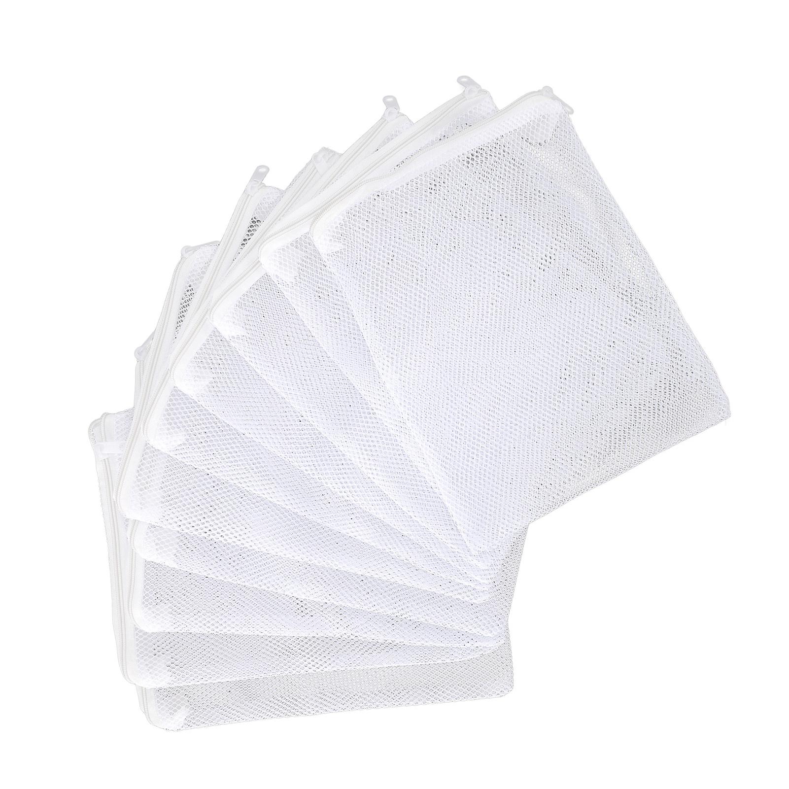 10pcs Sacs de média filtrant d’aquarium Grand trou de maille Sac filtrant d’aquarium avec fermeture éclair pour charbon actif granulaire blanc 