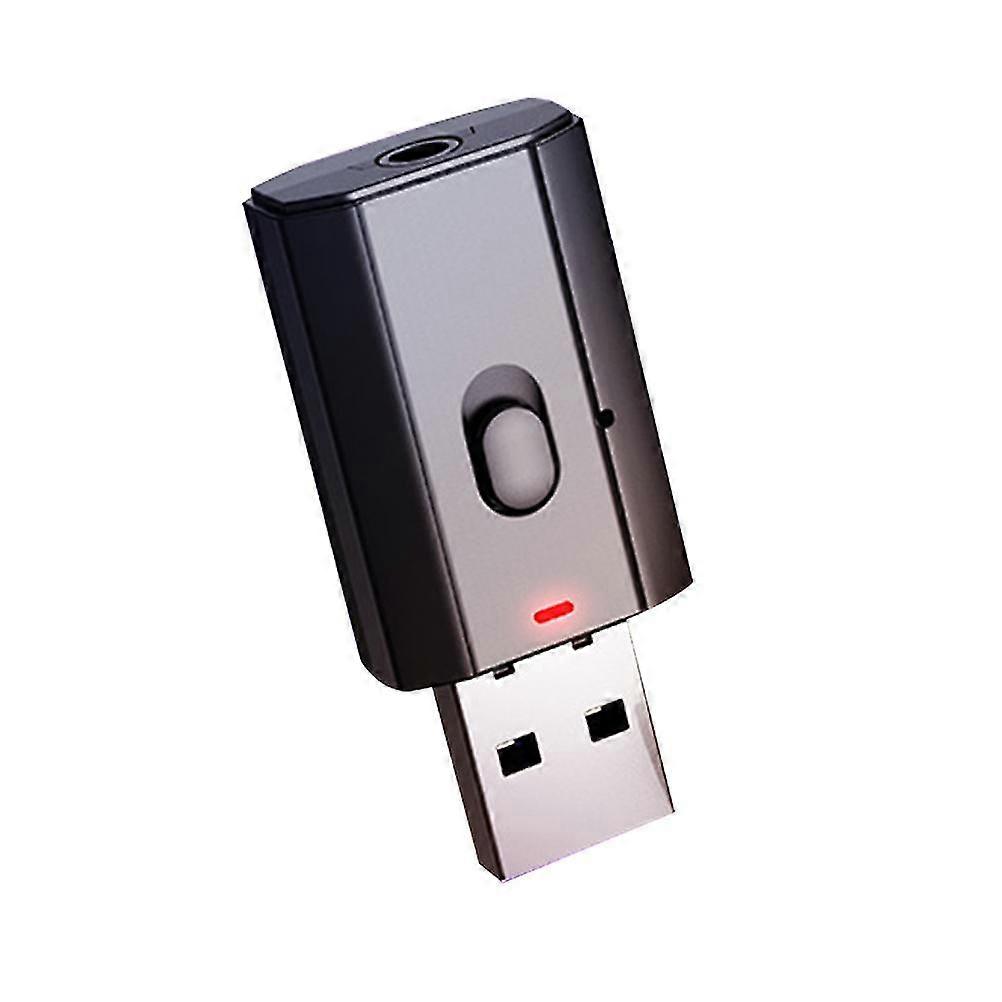 4 In 1 Wireless Adapter USB Wireless Transmitter Receiver 3.5mm Jack AUX Audio Receiver Transmitter for PC TV Car (Black)