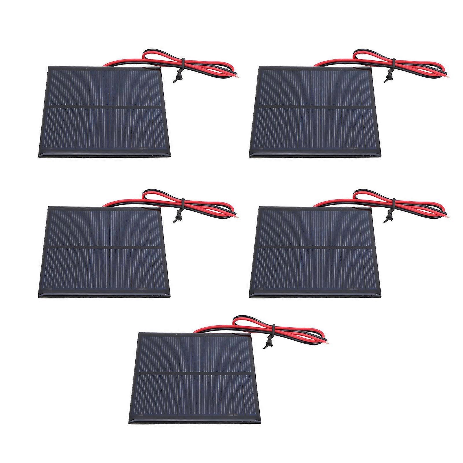 5Pcs Mini Solar Panel Epoxy Power Board Module 30CM Red and Black Wire DC5.5V 160mA