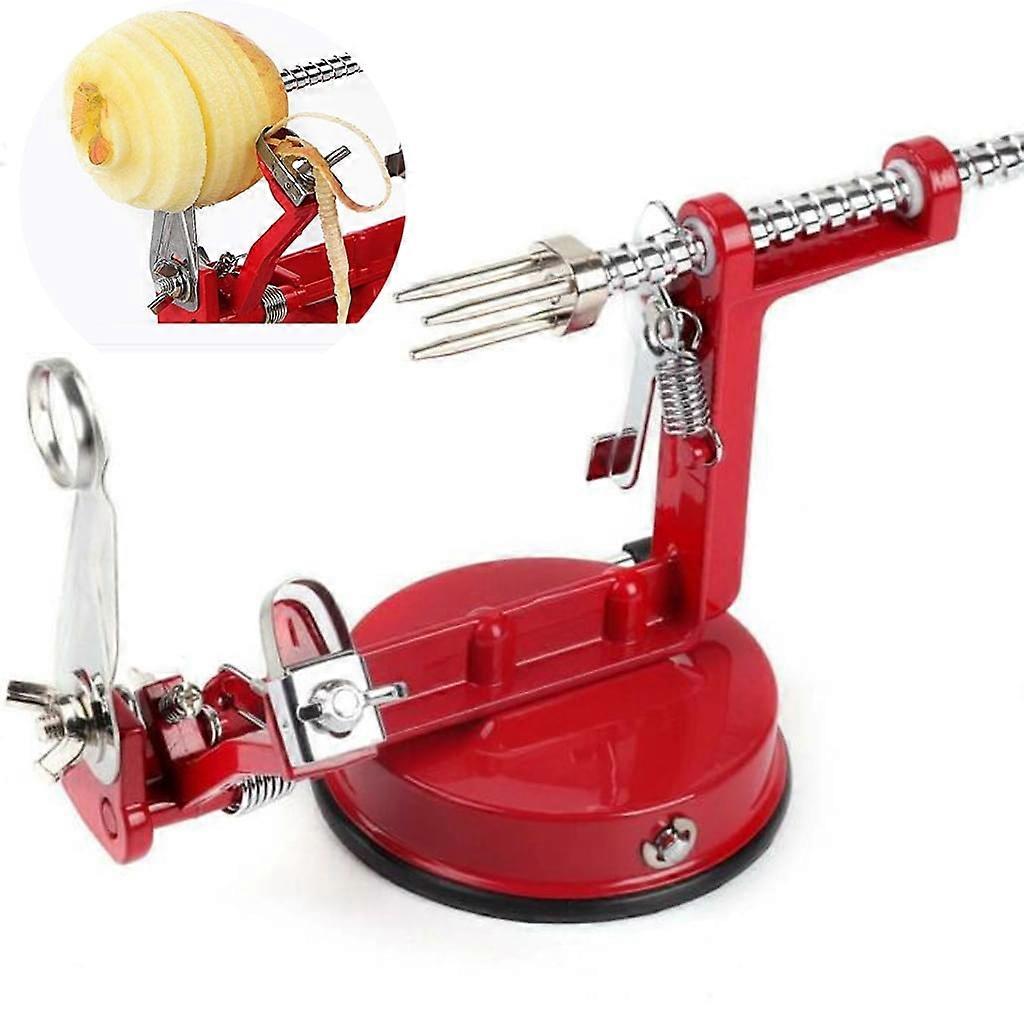 3 i 1 epleskreller i rustfritt stål eplekutter eplekjerner epleskrellemaskin hudfarge