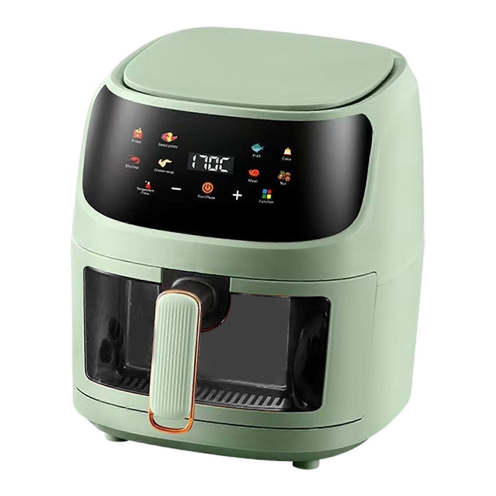 Touchscreen Heißluftfritteuse 5L Multifunktionaler Backofen Herd für Braten Backen Grills grün