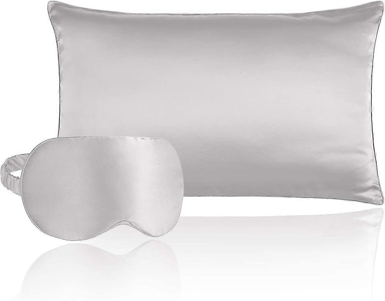 Natural Silk Pillowcase With Eye Mask, 100% Grade 6a Mulberry Silk Envelope Pillow Cover