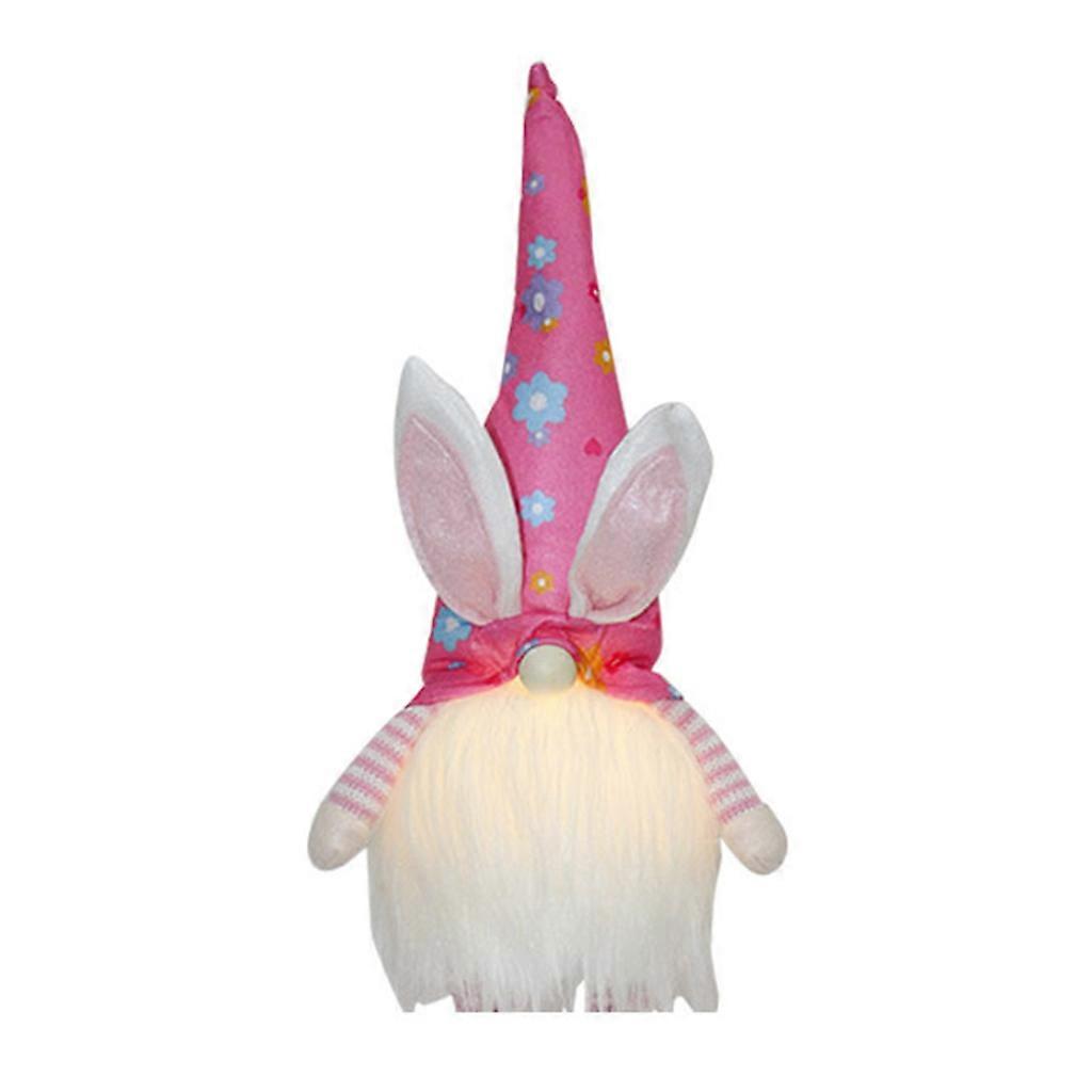 Easter Bunny Gnome with LED Light Handmade Swedish Tomte Rabbit Plush Toys for D