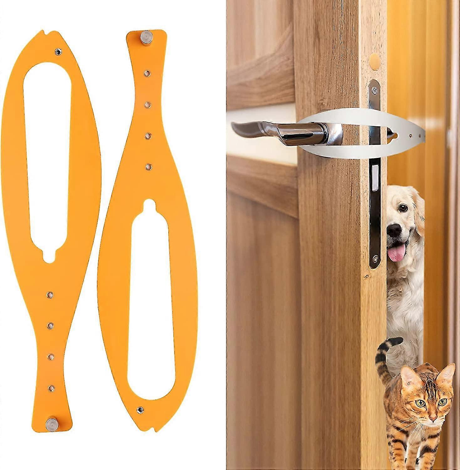 2pcs Cat Türhalter Latch, Flex Latch Cat Türstopper mit verstellbarem Riemen 2,5-6 "breit, einfach zu installieren