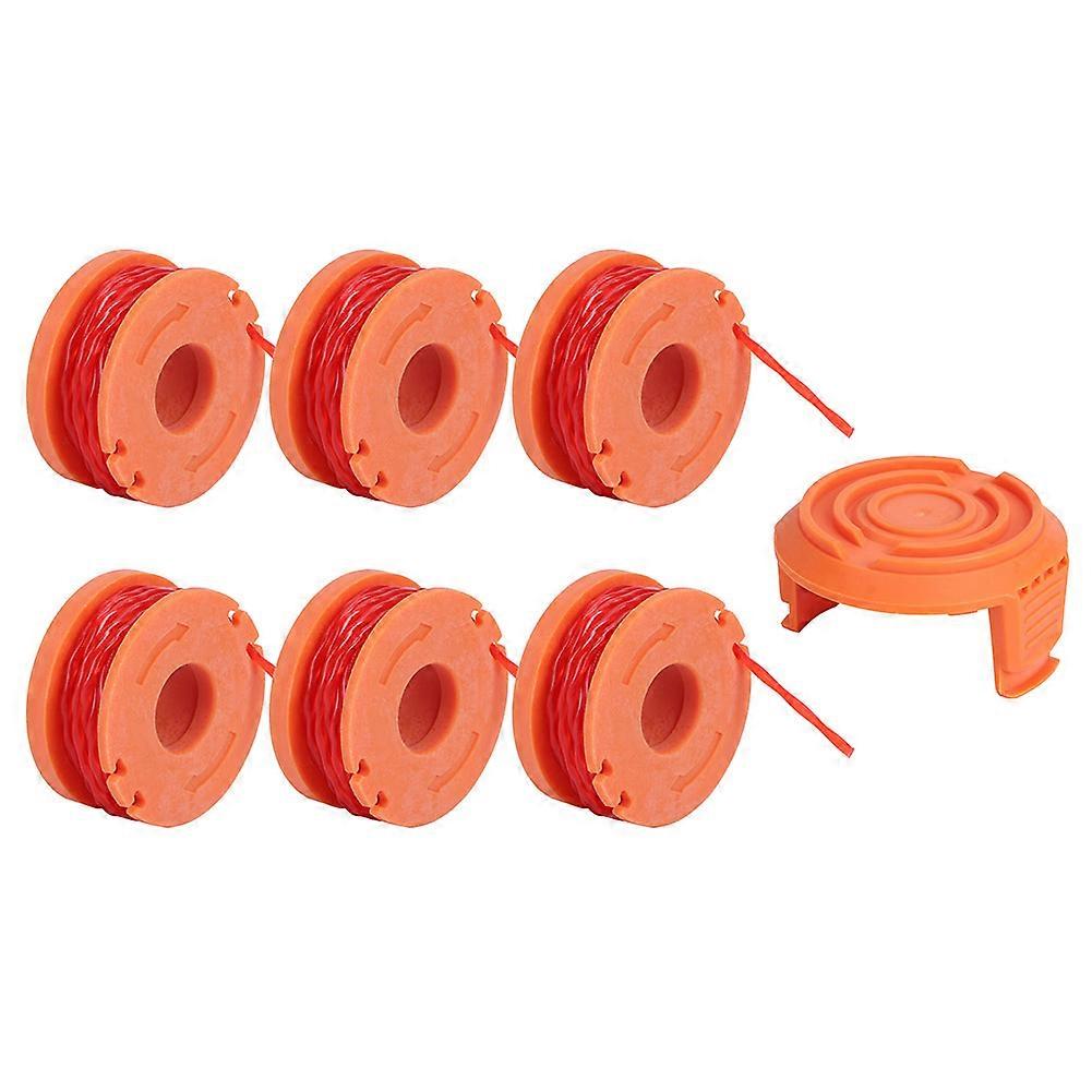 6Pcs Trimmer String Spool Line with Cover Set Accessories Fit for WORX WA0010 Trimmer NO.6899