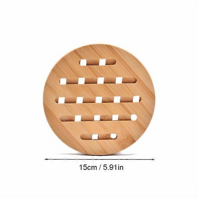"Eco-Friendly" Bamboo Pot Mat - Heat-Resistant, Non-Slip Dish & Cup Holder with Creative Hollow Design