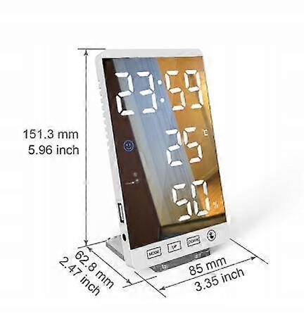 6 Inch Led Mirror Electronic Clock Alarm Clock