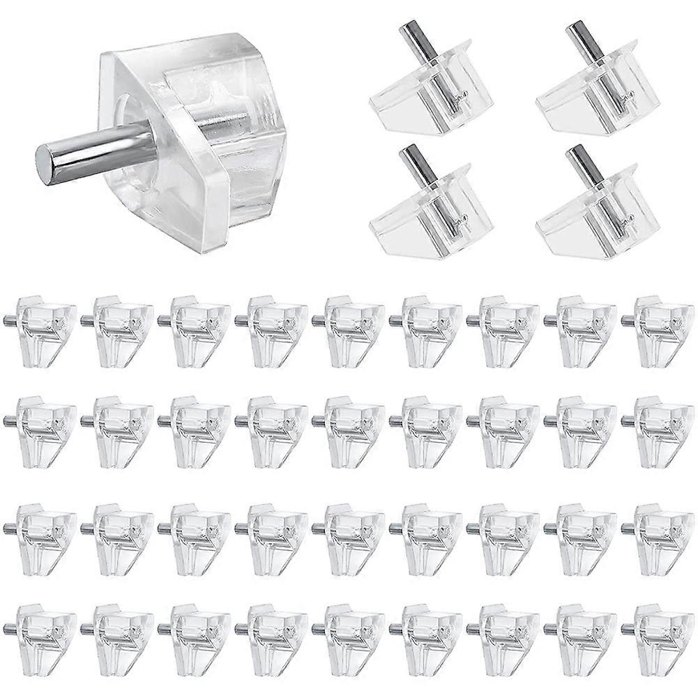 50 Pieces 3 mm Shelf Pins Clear Support Pegs Cabinet Shelf Pegs Clips Shelf Support Holder Pegs for
