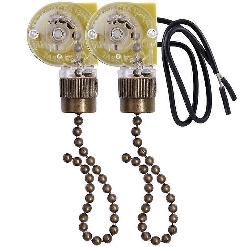 Ceiling Fan Light Switch Ear ZE-109 Two-Wire Light Switch with Pull Cords for Ceiling Light Fans La