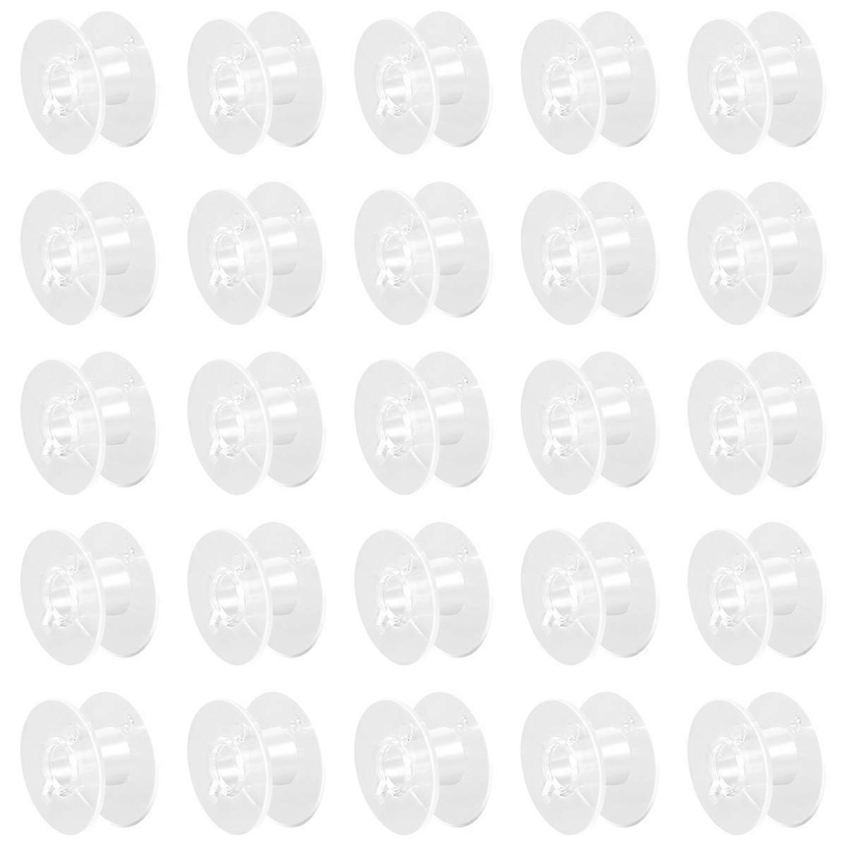 25 Clear Plastic Sewing Machine Bobbins Fits Singer