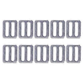 10Pcs Adjustable Buckle Fasteners Stainless Steel 316 Webbing Slider for Collars Straps YEMAA
