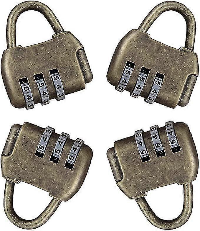 4ピース南京錠コード南京錠コンビネーション盗難防止ロッカー3桁レトロコンビネーションロックヴィンテージ南京錠Jskee