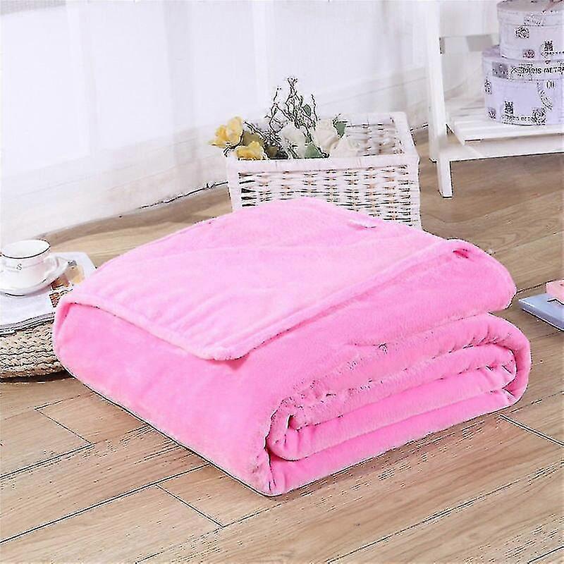 Fluffy Warm Soft Microfiber Winter Plaid Blanket Coral Fleece Flanel Blanket 6 Size 18 Solid Color Washable Blanket