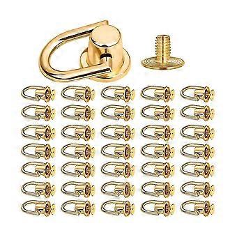 40pcs D Ring Stud Screw Ball Stud Button Stud Screw, Metal D Ring