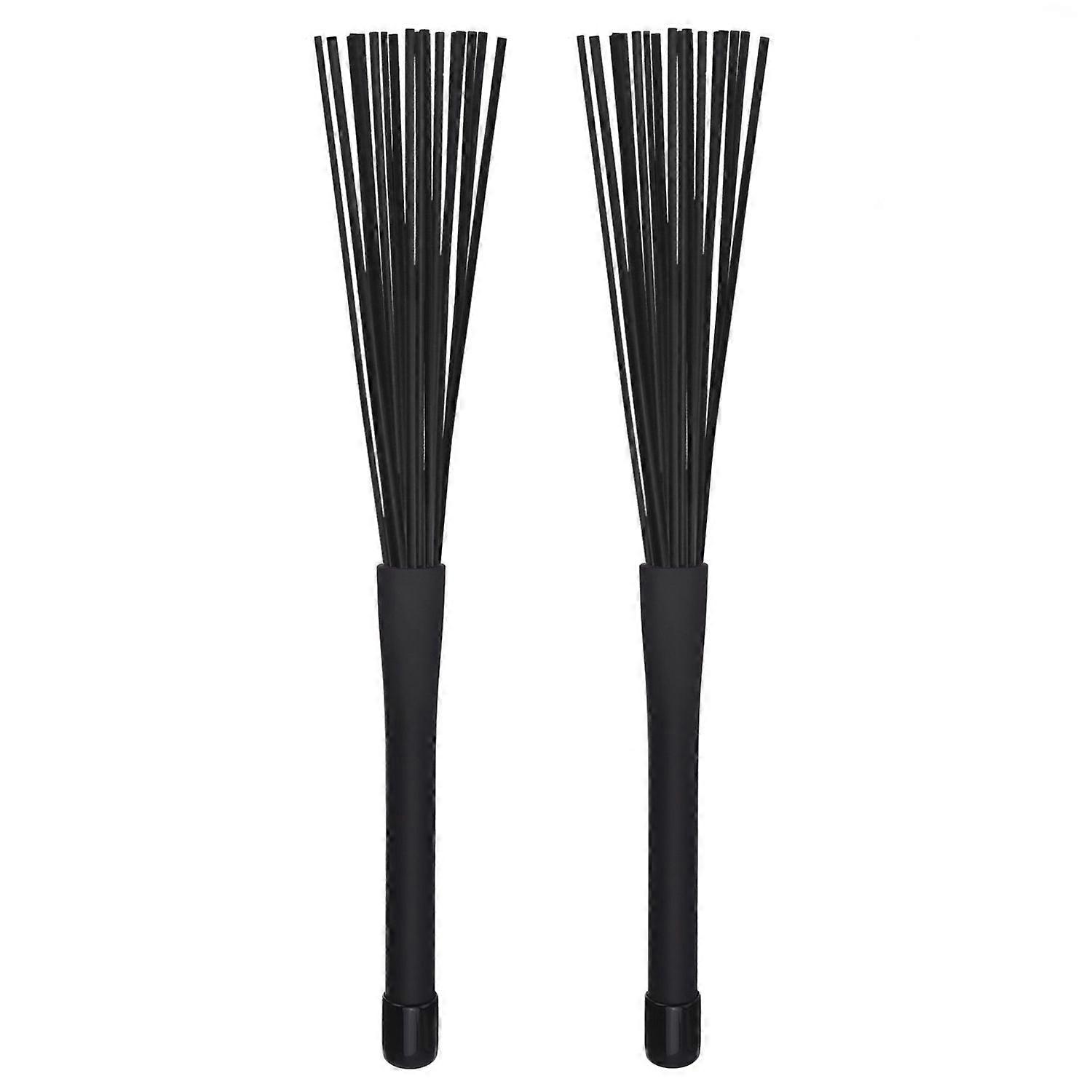 1 Pair Jazz Drum Brushes Retractable Drum Sticks 32 cm black