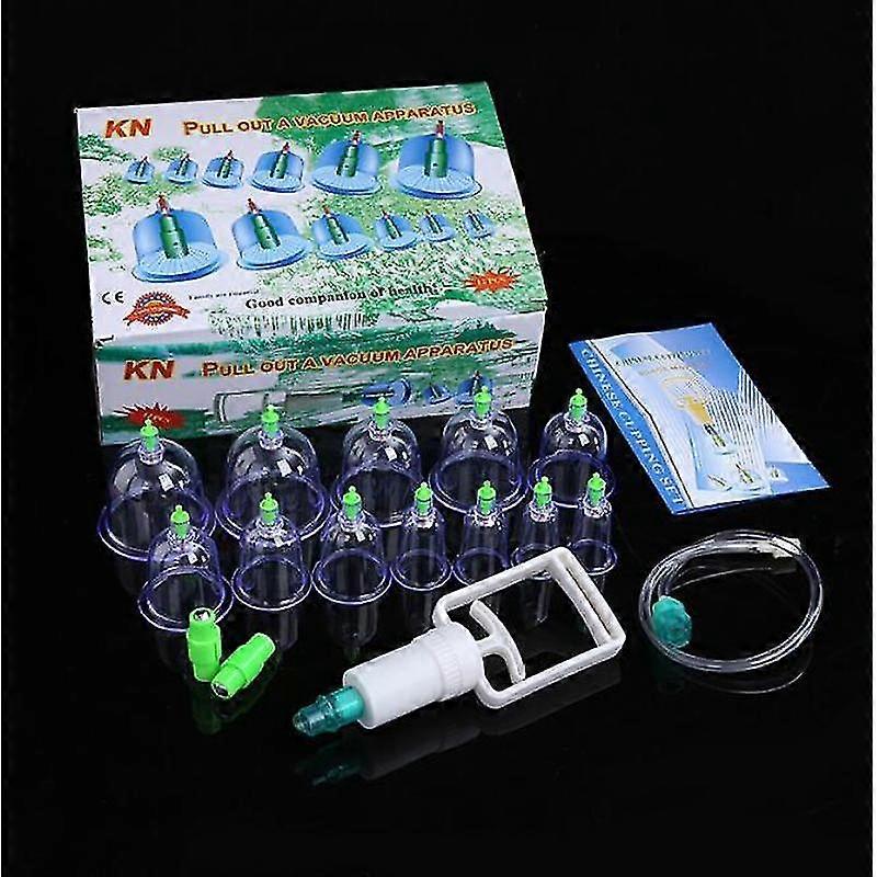 massage cupping set with 10 plastic inclined glasses