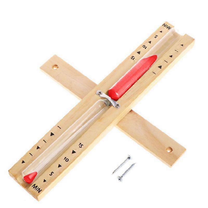Wall-Mounted Hourglass Wooden Hourglass Sand Timer 15 Minutes Red Sand