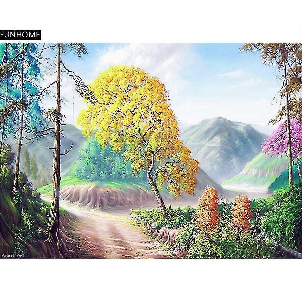 New 5d Diy Full Drill Diamond Painting Autumn In The Fields Wall Hanging Painting Embroidery&cross Stitch Rhinestone Mosaic Painting Home Decor Funhom