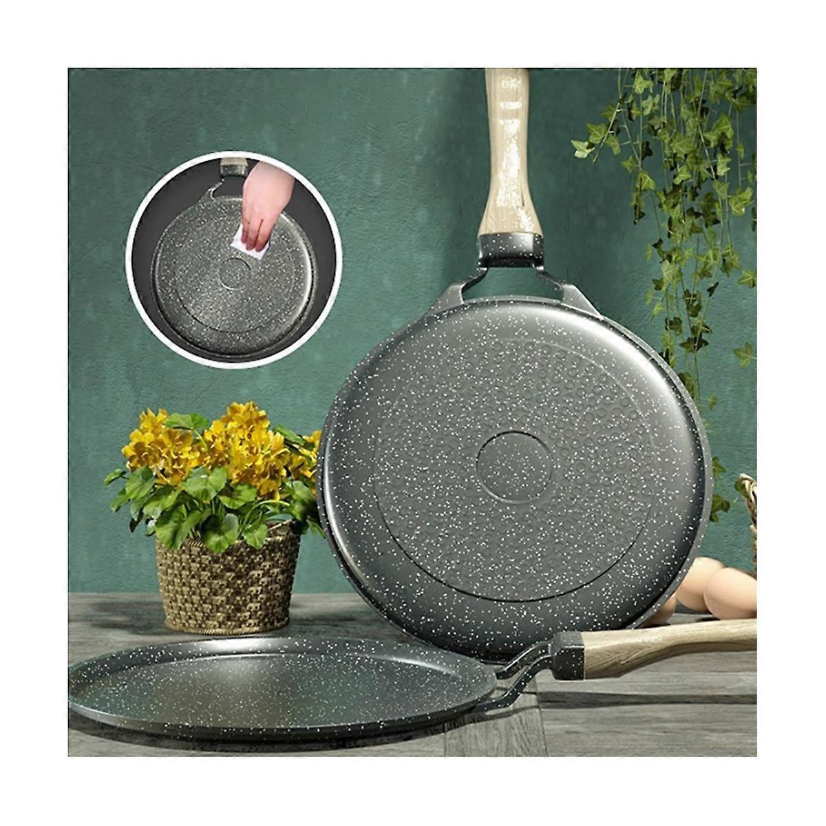 24cm Stone Frying Pan Non-Stick Cast Iron Pancake Pan Omelet Pot for Gas Stove Induction Cooker Kit