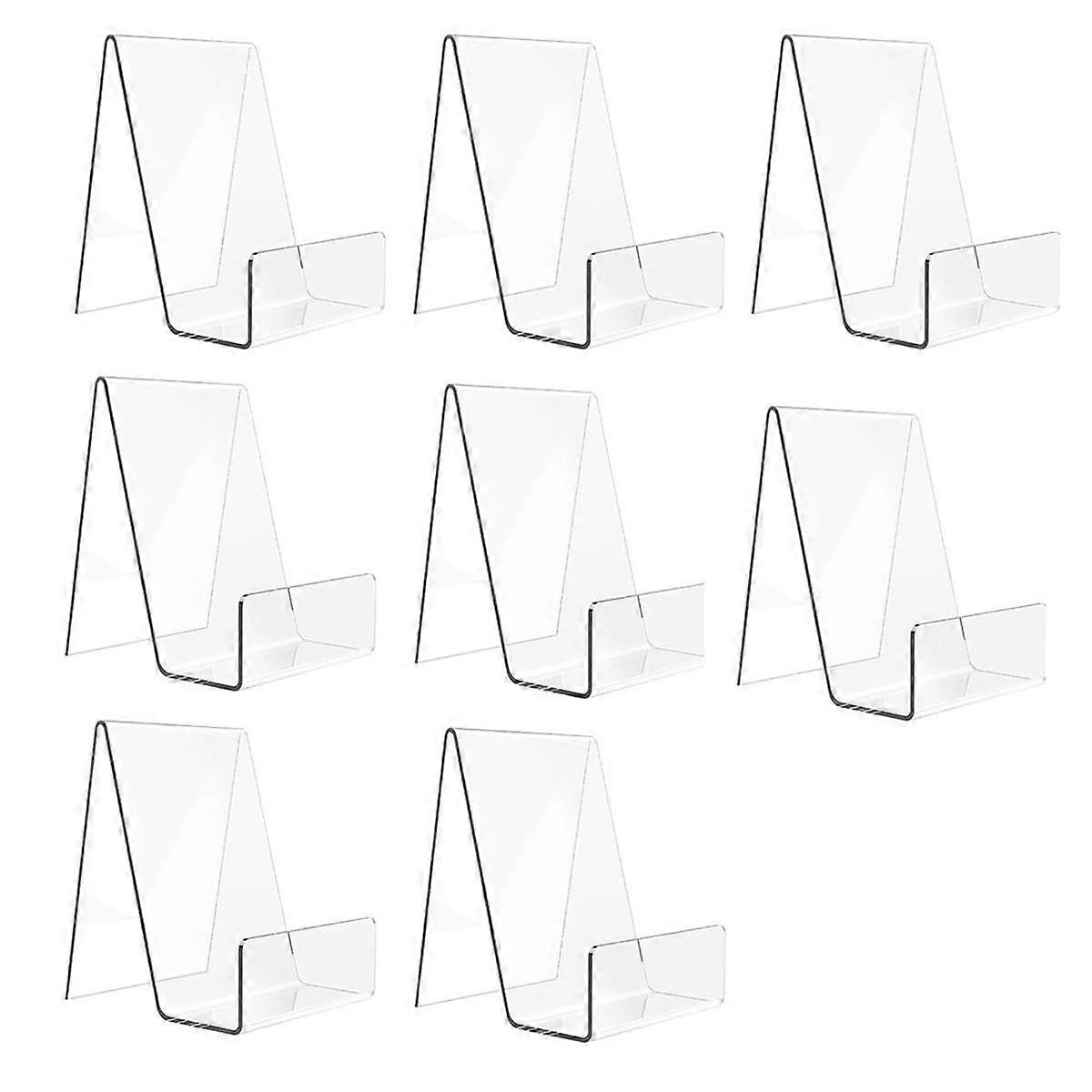 8 Pack Acrylic Book Stand, Clear Easel Stand for Display, Book Display Holder, Display Stand for Al