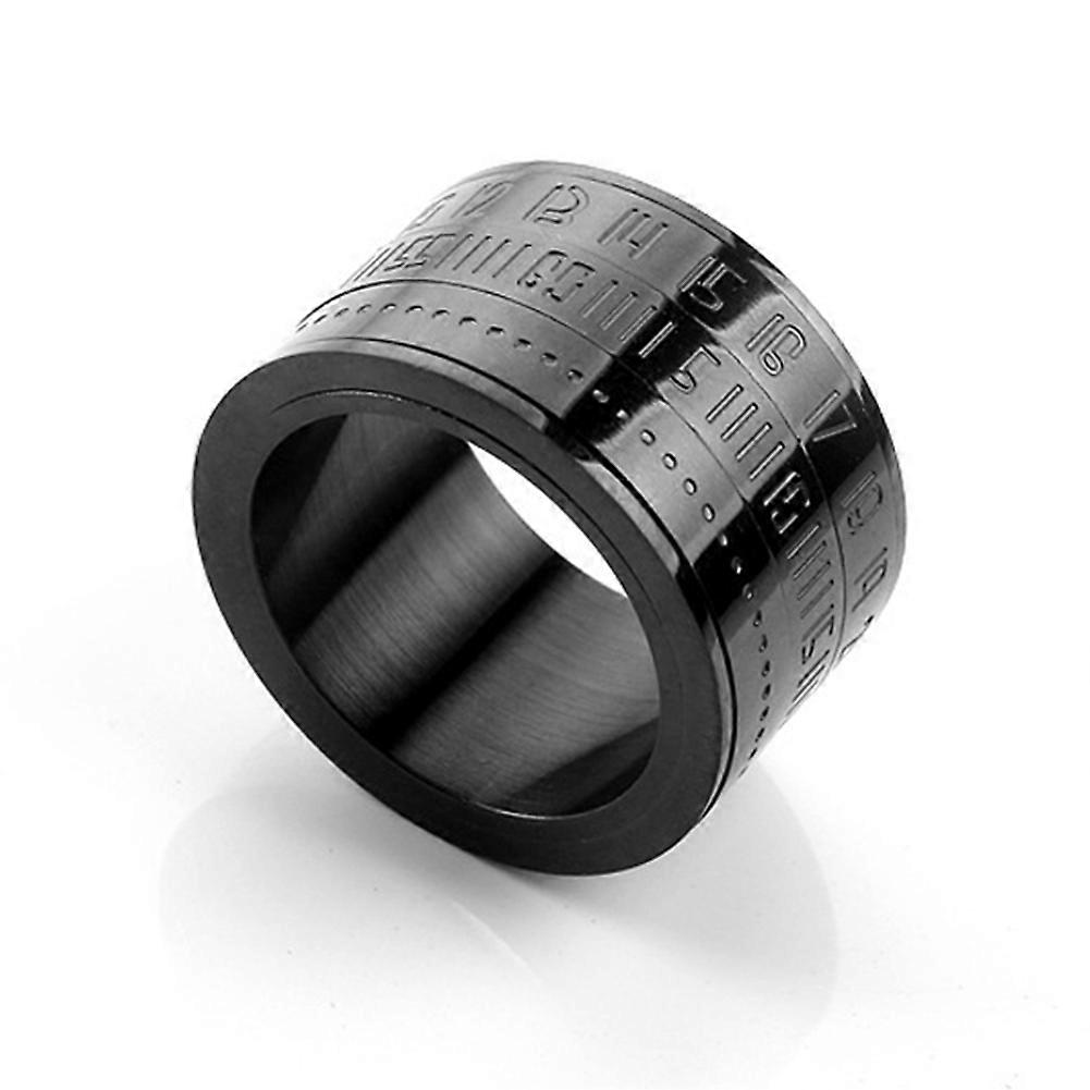 Rotating Ring Titanium Steel Arabic Numerals Calendar Clock Ring Men Ring Jewelry