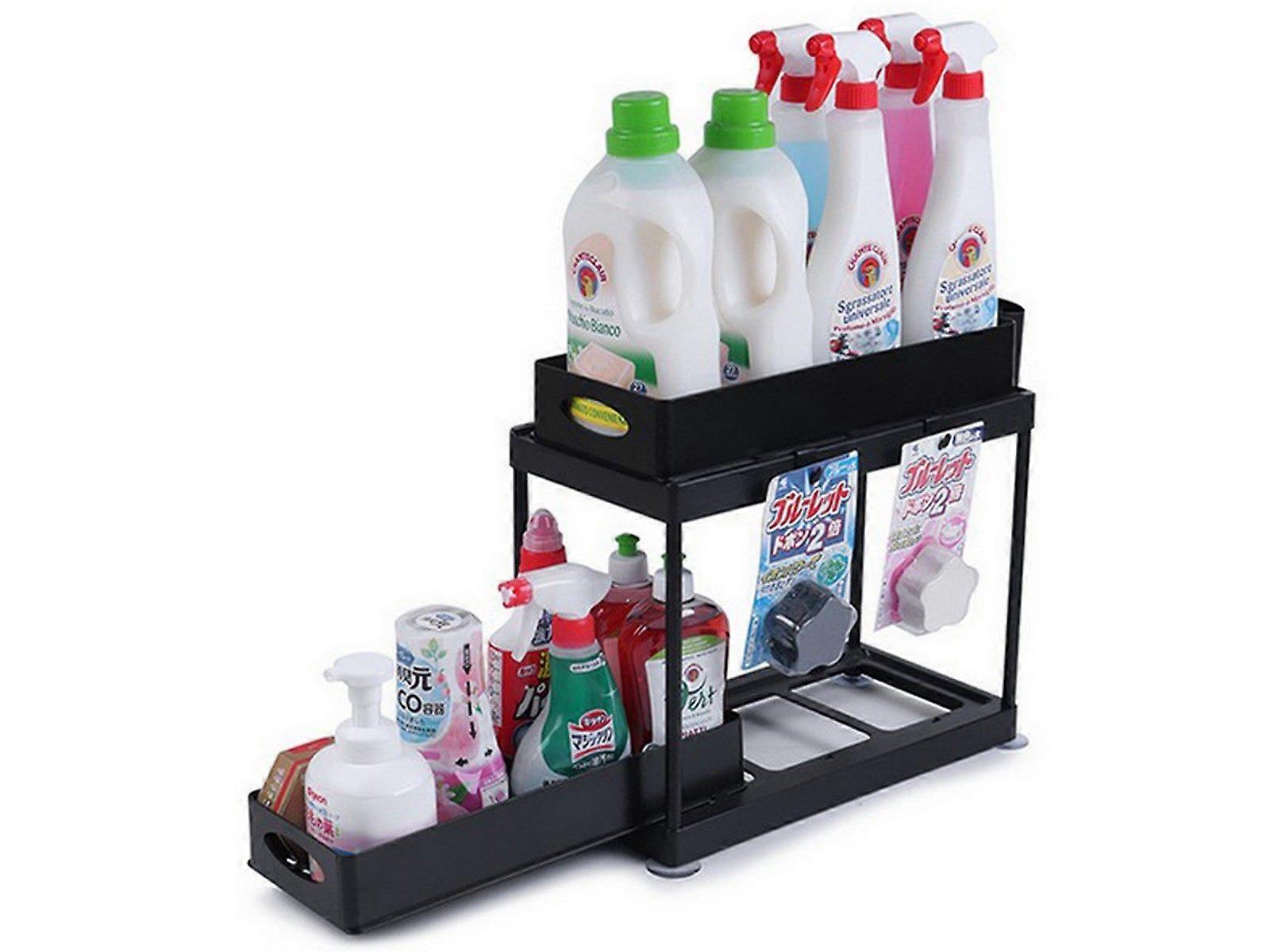 Pull Out Double Layer Sink Storage Rack Holder kitchen Sink Storage Table