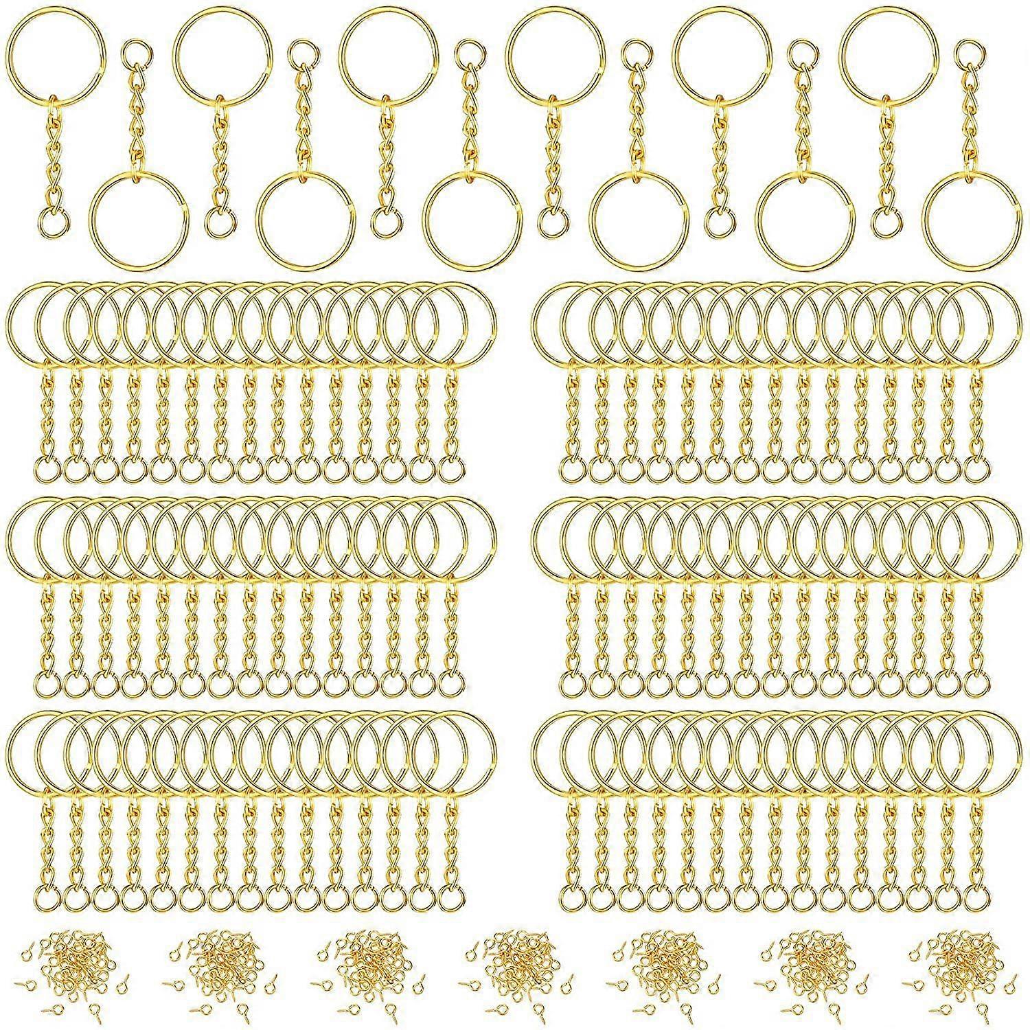 360 Pcs Key Chain Rings Kit With Screw Eye Pins Findings For Diy Crafts Jewelry Making Accessory