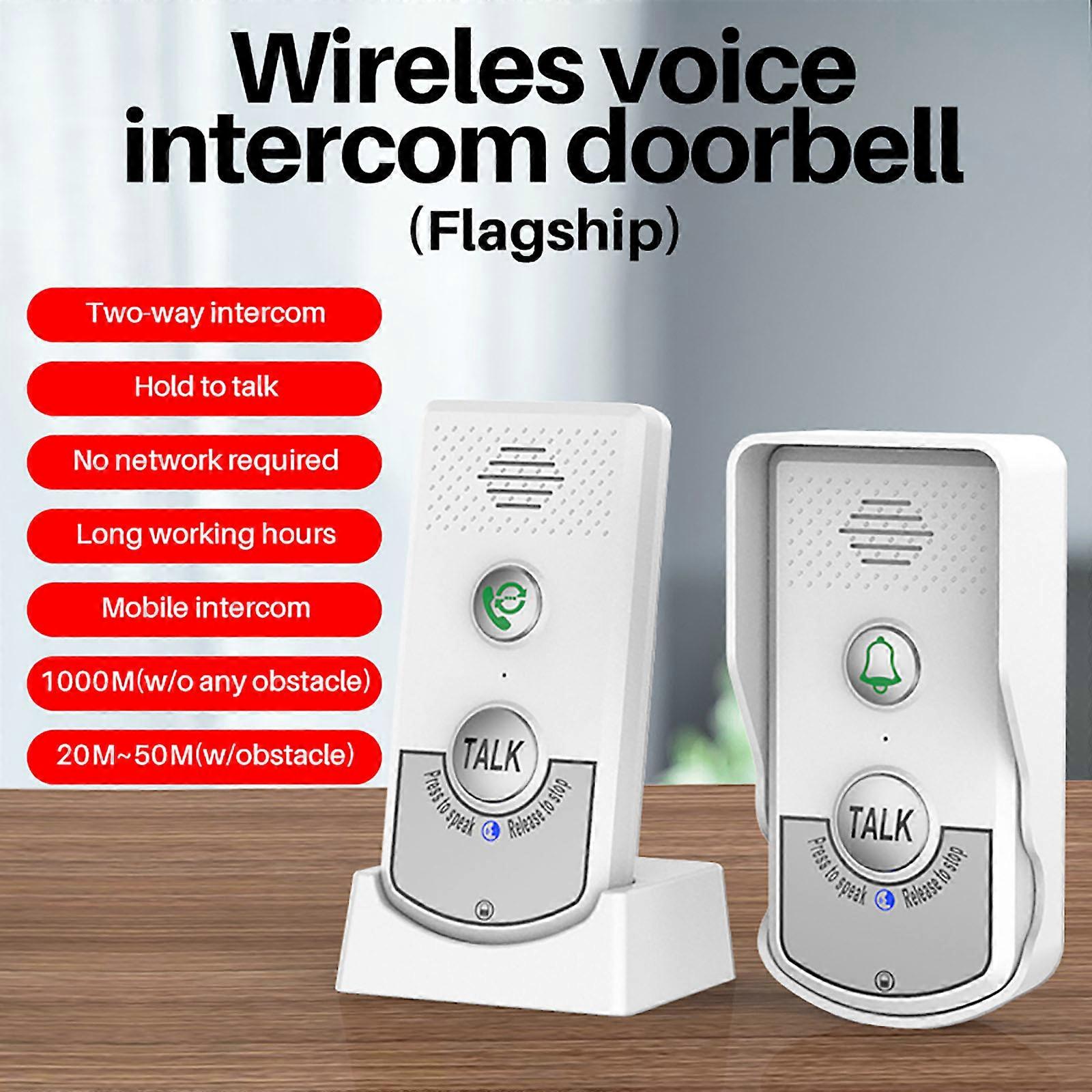 Voice Intercom Deurbel Draadloze Deurbel 1-8 Verdiepingen Twee-weg Intercom Ultra-lange Standby Draadloze Afstand 1000 Meter