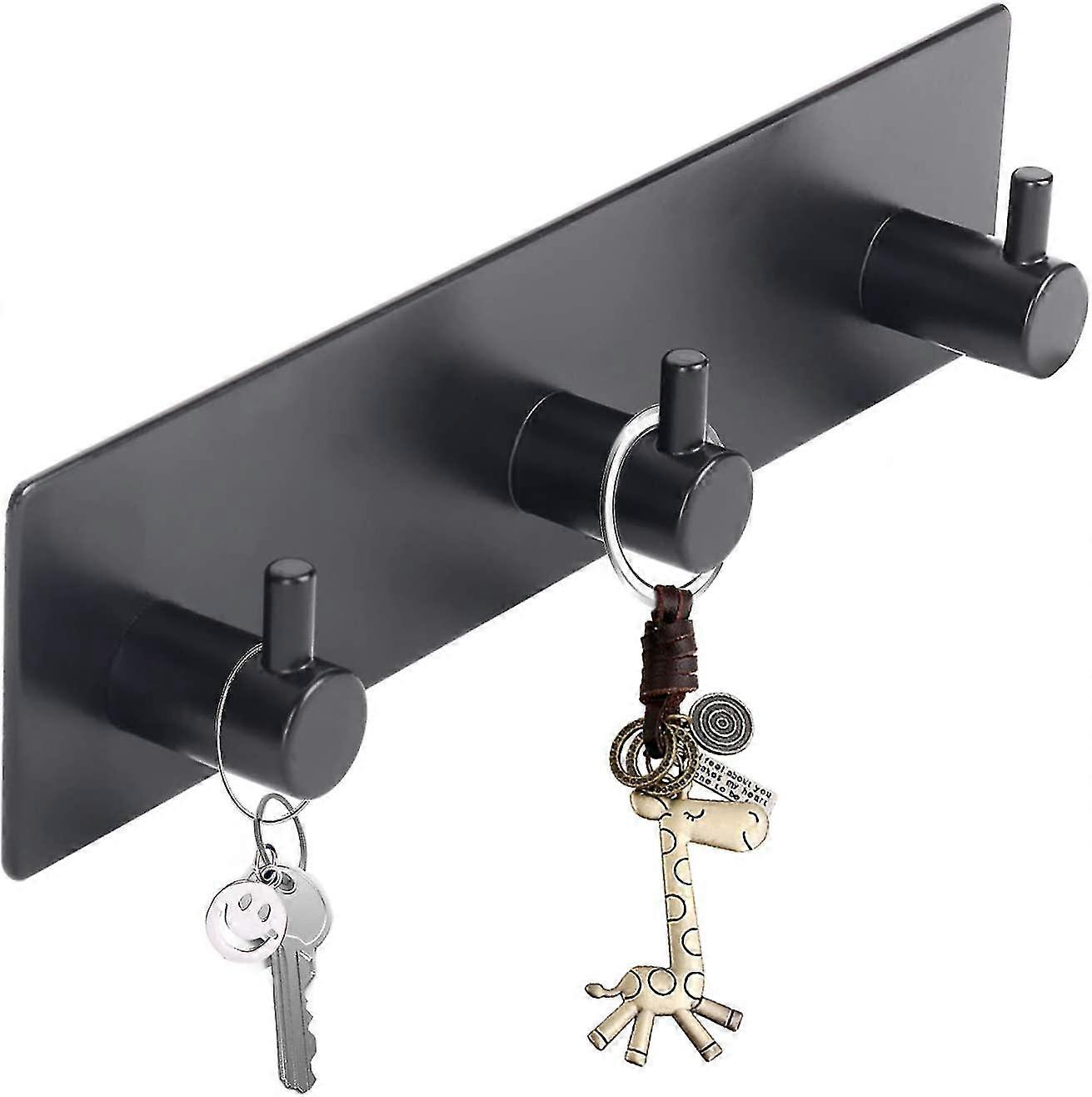 Key Holder For Wall Self Adhesive Key Hook For Wall No Damage Key Rack For Wall With 3 Key Hooks For Keys And Masks, Key Hanger For Wall Entryway, Hal