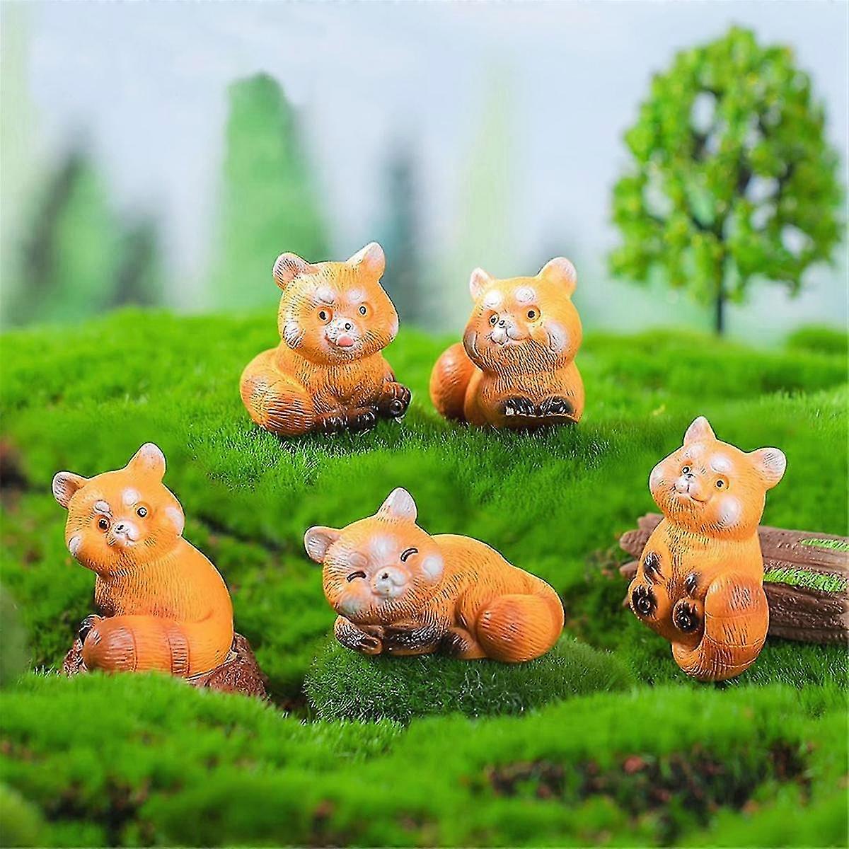 Miniature Small Figurines 1 Inch Cartoon Mini Red Panda Figures Set ...