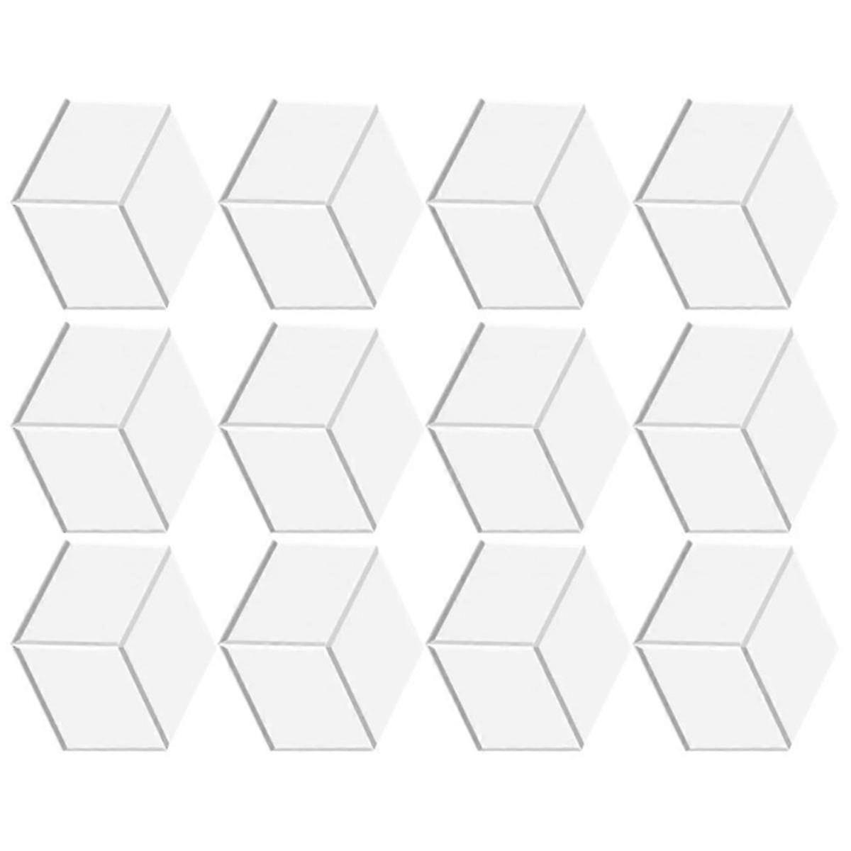 12Pack Acoustic Panels with Self-Adhesive, 12x10.2x0.4Inch Sound Proof Foam Panels, Sound Absorbing Tile for Walls White