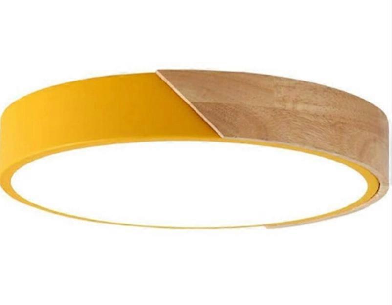 Trichromatic Dimming Round LED Ceiling Light,Yellow,12 inch