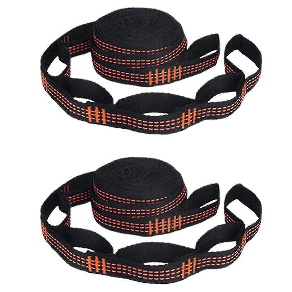 2 Pcs 5-ring High Load-bearing Hammock Straps Reinforced Polyester For Home Outdoor Hammock-orange