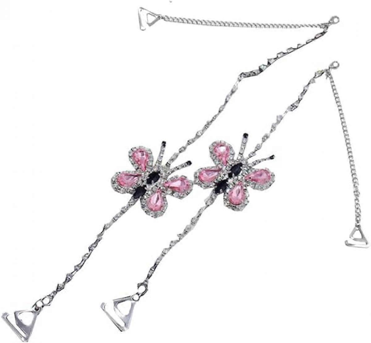 Butterfly Rhinestone Bra Straps Adjustable Shoulder Straps Replacement Bra Chain Straps