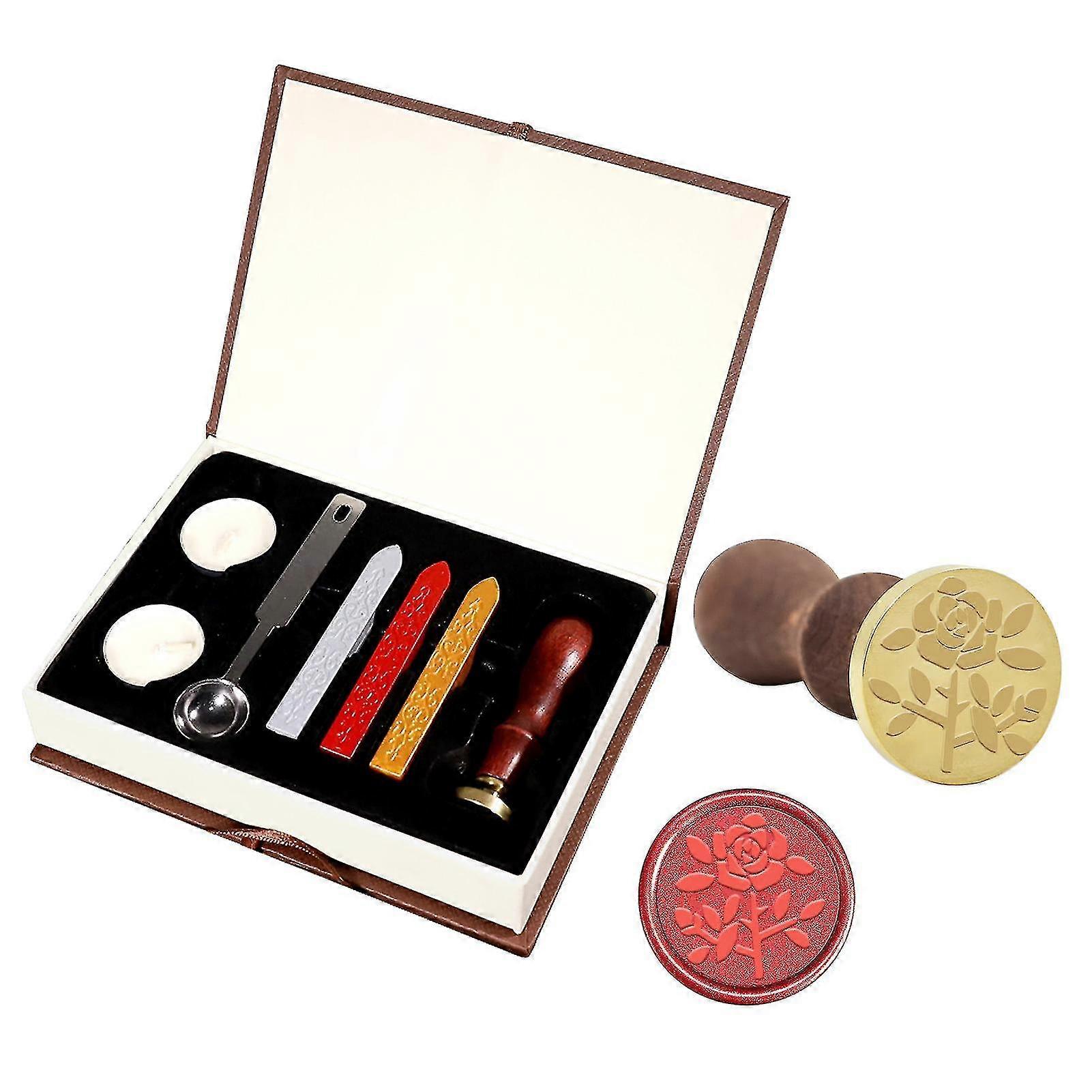 Wax Seal Stamp Kit Classic Wax Stamps With Sealing Wax Sticks For Cards Envelopes Invitations Wine Packages Wedding Letters M005