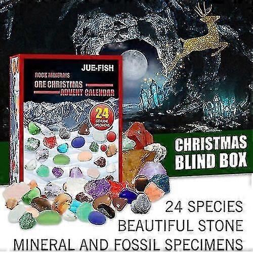 Healing Crystal Advent Calendar Rocks Storage Gift Boxes
