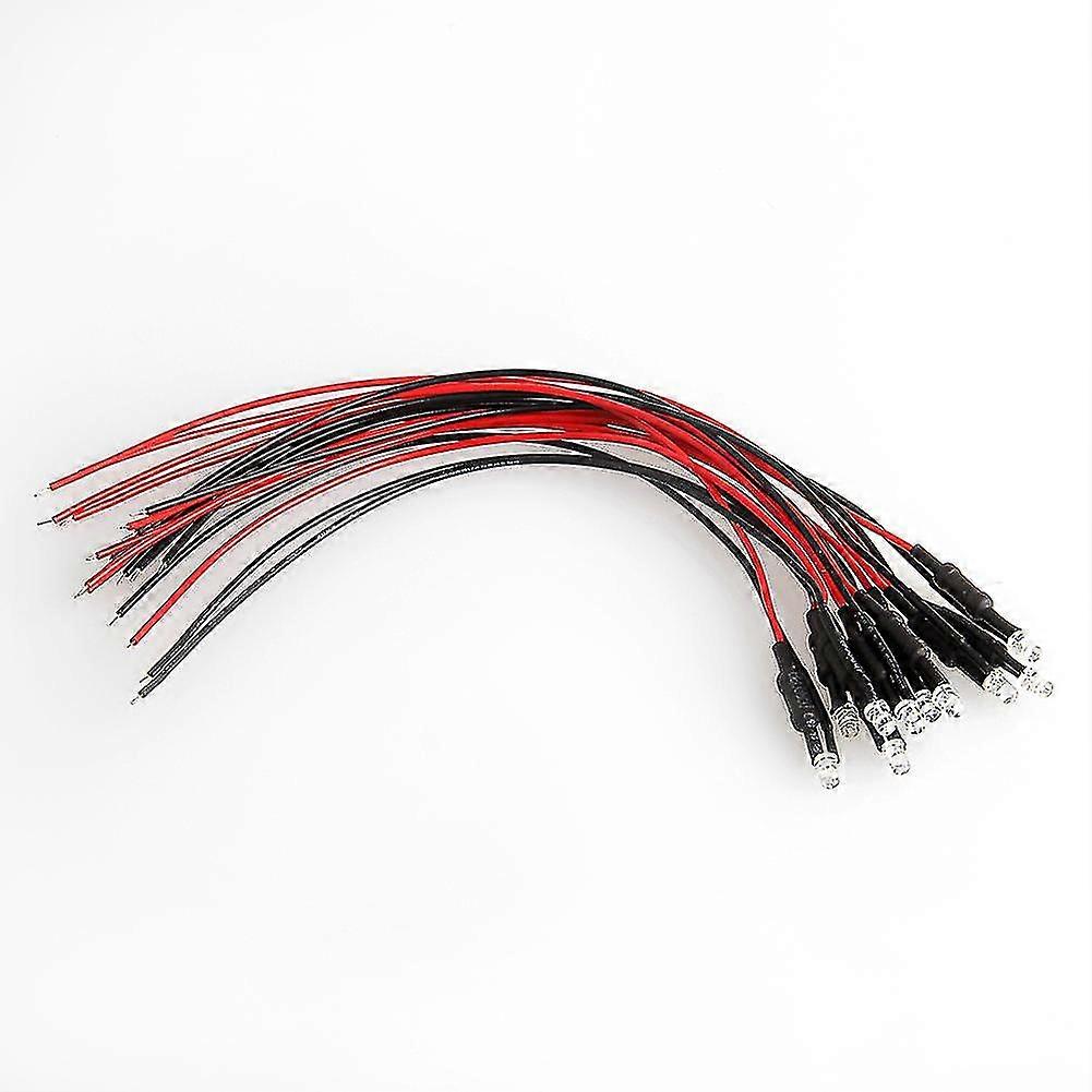 10 db 24 V-os, 18 cm hosszú, 3 mm-es előre bekötött LED-es izzó dióda