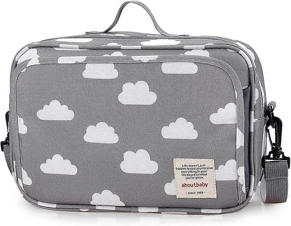 Pram Buggy Bag Organiser & Stroller Organiser,Large Stroller Storage with Deep Cup Holder(Cloud)