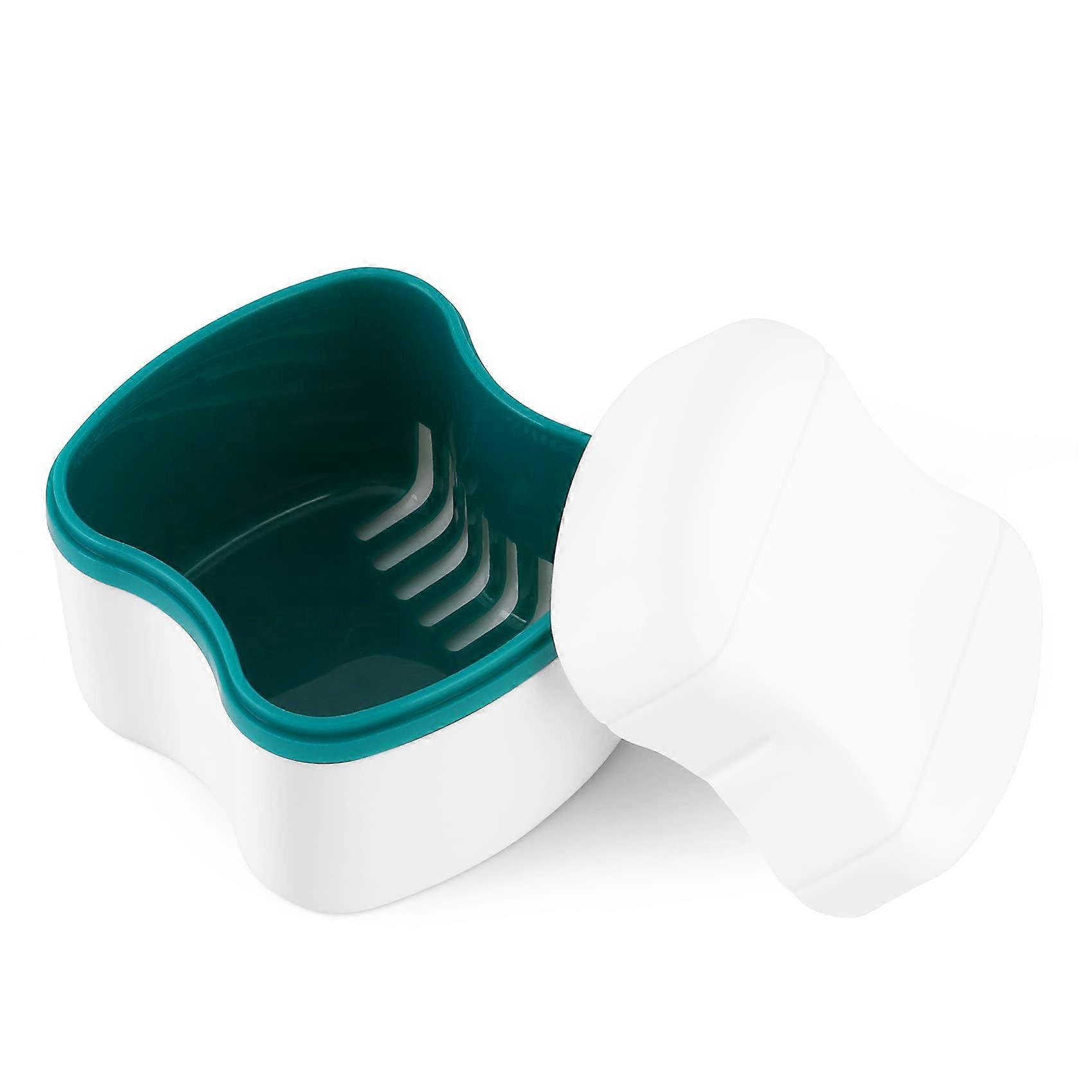 Dental Retainer Case with Flushable BasketDark Green)