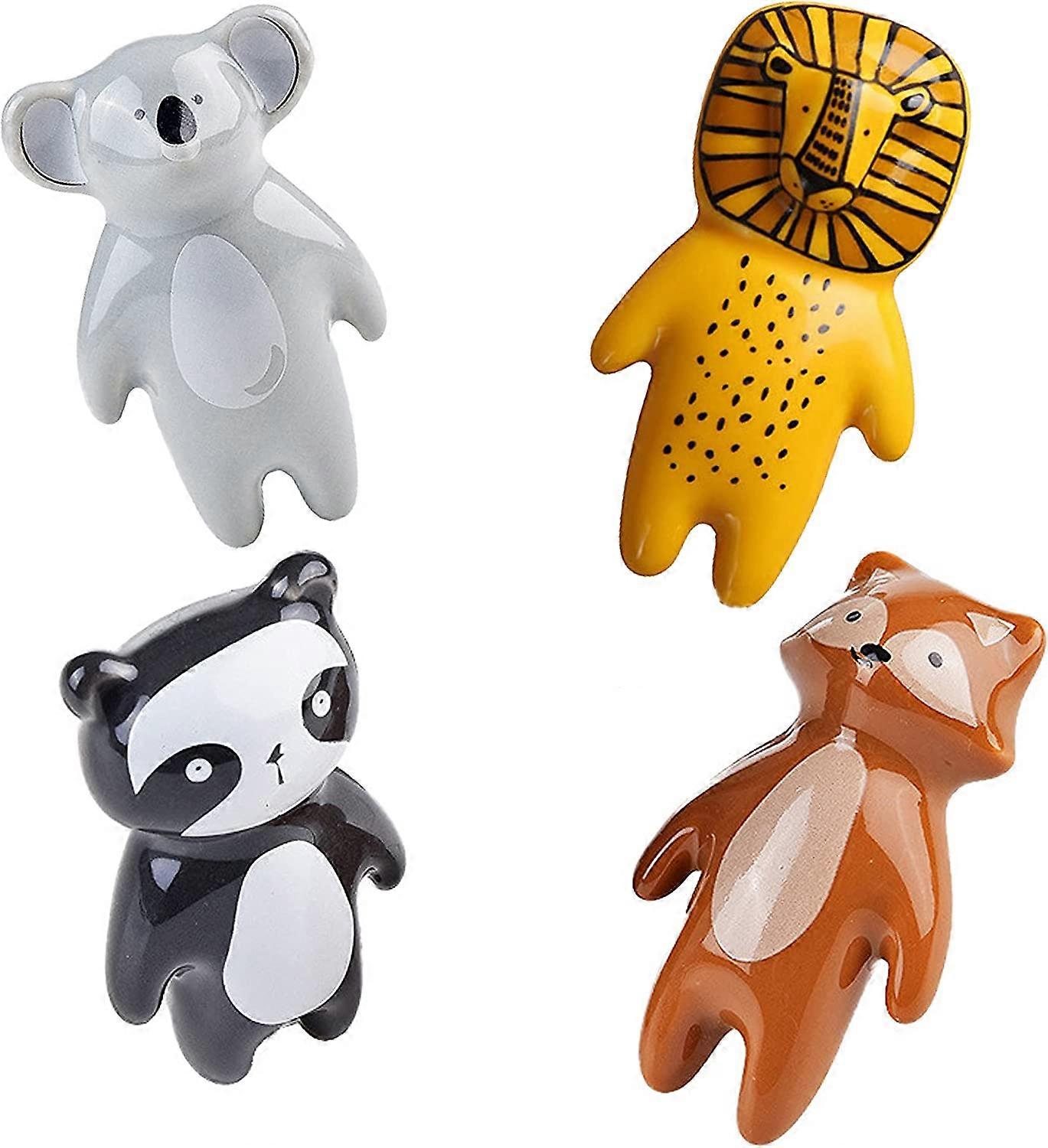 4 Pieces Cupboard Knobs Ceramic Door Knobs Cabinet Knobs Handle Cabinet Drawer Kitchen Animal Design