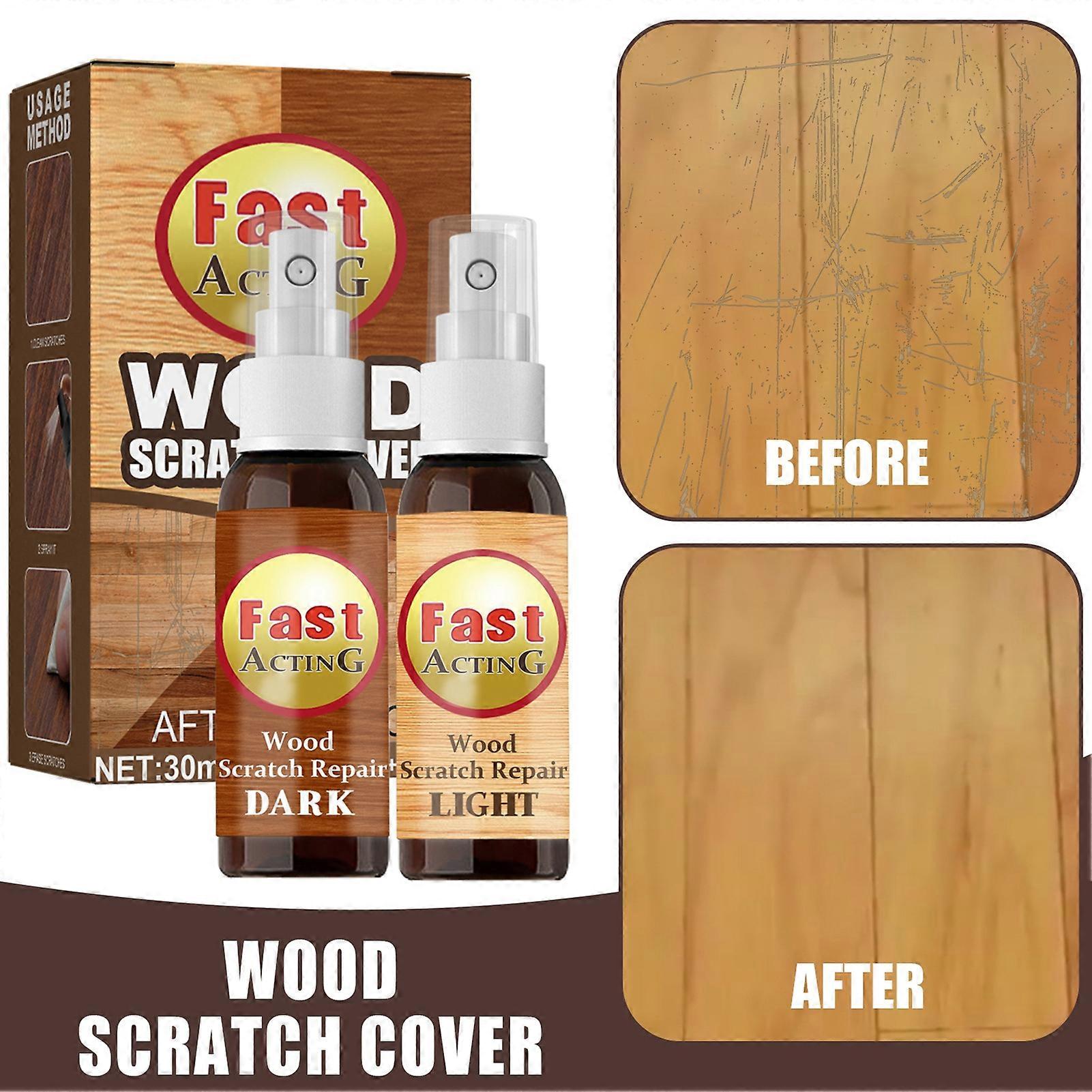2Pcs/Set 30ml+30ml Wood Scratch Repairs Multifunctional Fast Acting Waterproof Anti-fade Quick Dry Refinishing Natural Floor Repair Liquids Removers F