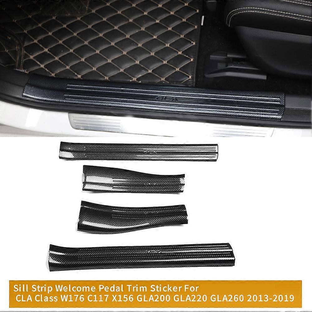 Car Sill Strip Welcome Pedal Protection Sticker Trim for CLA Class W176 C117 X156 GLA200/220/260 20