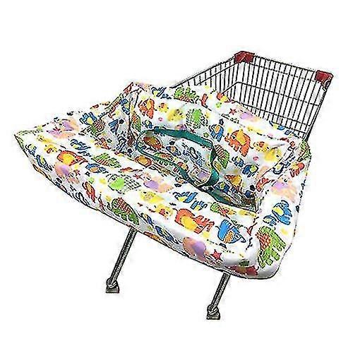 ポータブルショッピングカートカバー|赤ちゃん、子供、幼児、幼児のためのハイチェアと食料品カートカバー(シンプルな象)